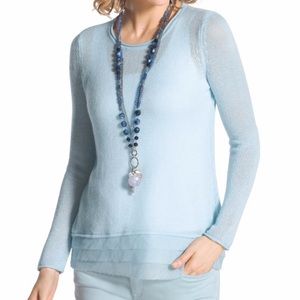 Chico’s Crewneck Tiered Hem Tina Sweater